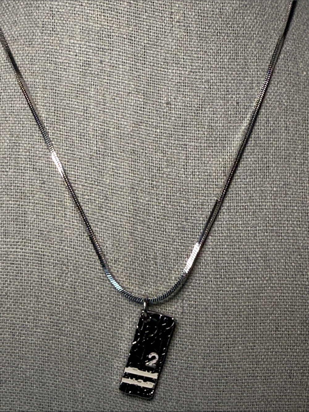 Christian Dior Oblique Trotter Silver Tone Pendant Necklace CD Charm VTG - Picture 2 of 6